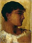 Famous Study Paintings - Study of a Young Girls Head, another view